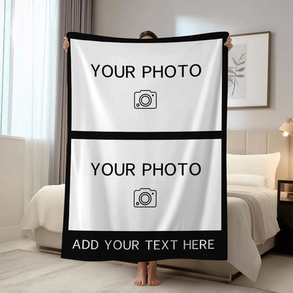 1pc Personalized picture customization shawl blanket, customized gifts for parents, couples, boyfriends, lovers, and friends
