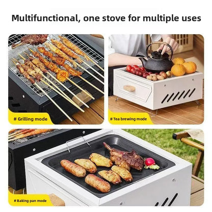 Camping Courtyard BBQ Grill Outdoor Portable Charcoal Barbecue Rack