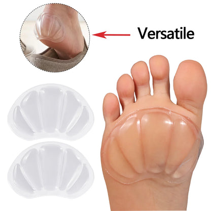 Clear Silicone Foot Cushion Pads Anti-Slip Heel Forefoot Inserts Breathable Comfort Shoe Pads for Men Women High Heels Sneakers