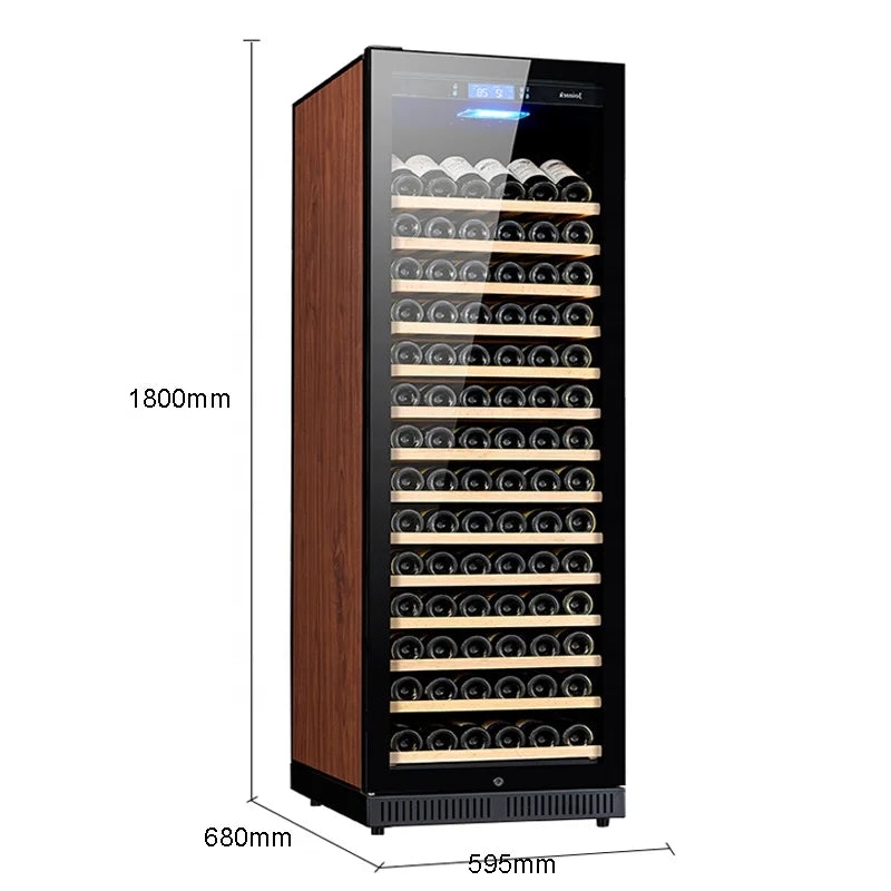 168 Bottle Built In Wine Cellar Horizontal Wine Cooler Fridge Kitchen Single Zone Refrigerator for Home Bar Club Storage