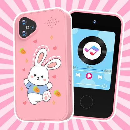 Rabbit Kids Smart Phone Camera Toy Touchscreen Baby Mobile MP3 Player Digital Educational Camera for Girls Boys Aged 3-8