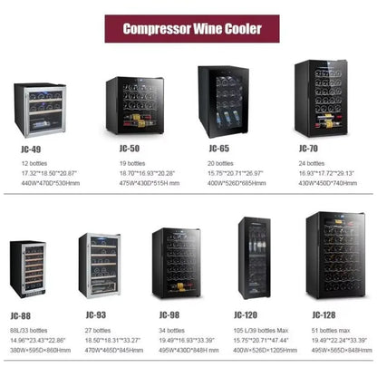 Airo BCW-50A Semiconductor Electric Refrigerator Wine Cooler, Thermoelectric Built In Wine Cooler Fridge