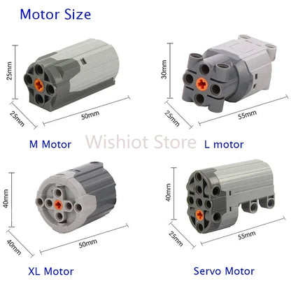 Legoeds-compatible MOC Technical Power Functions M Motor 8883 Modified Remote Control Power Group Train Lithium Battery Box 9686