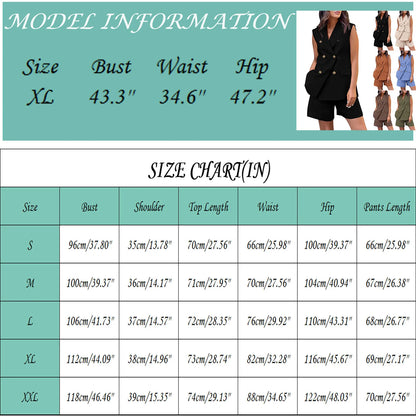 Spring Summer Women Office Shorts Suit Set Solid Khaki Sleeveless Halter Outfit 2 Piece Matching Sets For Women