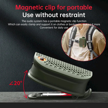 Monster M3 Magnetic Clip-On Mini BT V5.4 Portable Outdoor Jobsite Wearable Wireless Bluetooth Speakers with Bass Altavoz Mic