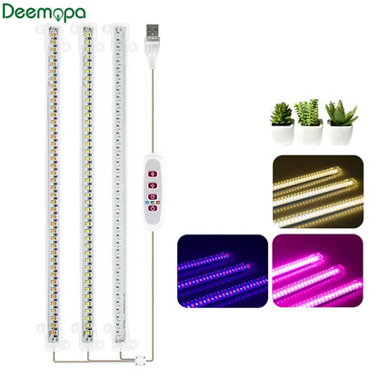 LED Grow Light 5V USB Plug Full Spectrum Led Bar Lamp for Plants High Luminous Efficiency 30cm for Grow Tent Greenhouses Flowers