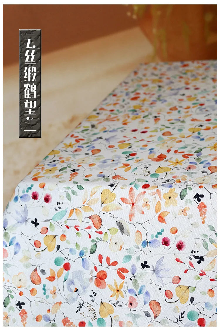 Digital Printed Rayon Fabric Summer By Meters for Women Dress Pajamas Cool Blankets Diy Sewing Soft Smooth Floral Textile Cloth