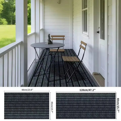New 1pc Washable non-slip carpet, solid color striped kitchen door mat floor mat, suitable for bathroom, hallway, entrance,