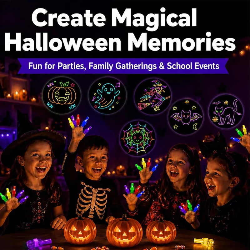 4/40PCS Halloween LED Finger Lights Neon Party Favors Glow in the Dark Rave Party Supplies Goodie Bag Stuffers Box Prizes