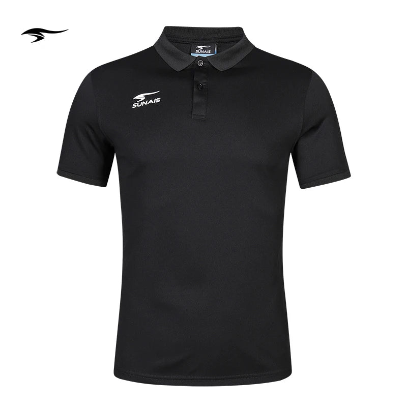 SUNAIS Men's Quick Dry Polo Shirt Breathable Football Training Short Sleeve T-shirt Outdoor Daily Casual Tops 730613