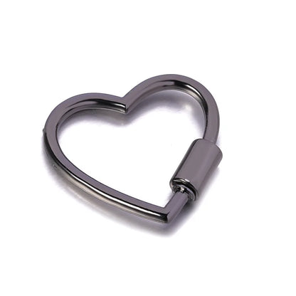 Simple Metal Heart Shaped Opening Keychain Handbag Strap Dog Chain Buckle Bag Lanyards Clip Hook DIY Accessories