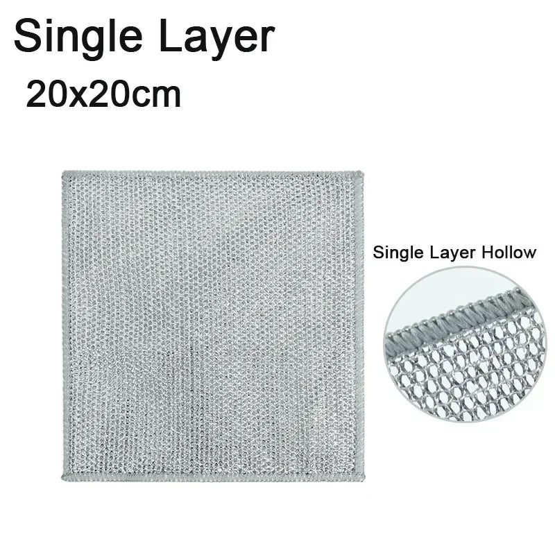 Rags for Kitchen Scrubber Wire Dishcloth Thickened Double-sided Metal Steel Cleaning Towel Pot Dish Washing Cloths Scouring Pads