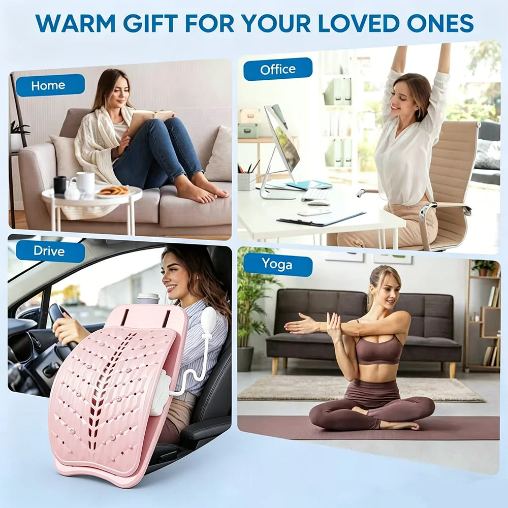 Adjustable Back Massager Airbag Waist Neck Support Massage Lumbar Cervical Muscle Relax Stretcher Posture Massager