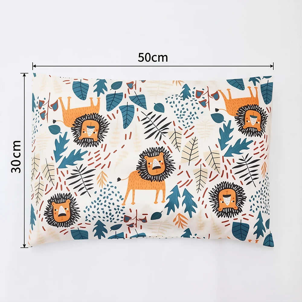 Kids Pillow with Pillowcase Set For Toddler Infant Soft Children Sleeping Pillow Core Cover for Baby Nursery Crib Travel 30x50cm