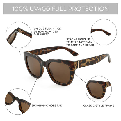 ZENOTTIC Retro Square Polarized Sunglasses for Women Vintage Sun Glasses UV400 Protection Trendy Shades Fashion Style