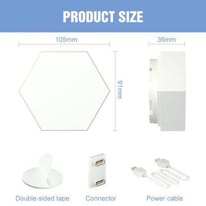 LED Night Light Honeycomb Hexagon Modular Quantum Lamp DIY Creative Modern Wall Lights Bedroom Decoration USB DC5V Touch Dimming