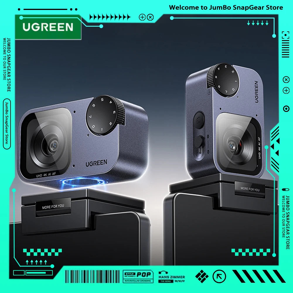 UGREEN FineCam Pro AI Smart PC 4K Webcam Auto Framing PDAF Focu Gesture Control AI Noise-Canceling Mic for Streaming Camera