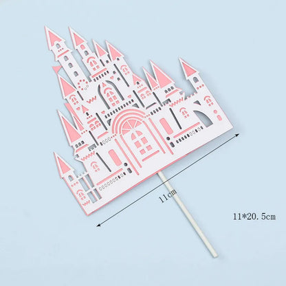 Castle Cake Topper Flag Rainbow Anniversary Cupcake Toppers For Wedding Happy Birthday Party Baking Decoration Happy New Year