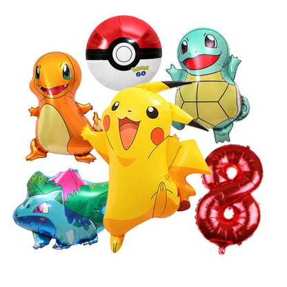 Pikachu Cartoon Balloon Garland Kit Lightning Foil Balloons Kids Birthday Party Supplies