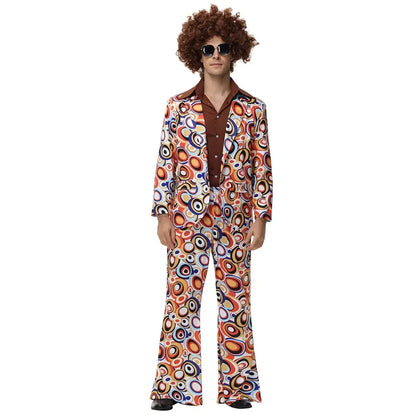 Halloween Party Disco Adult Couples Hippie Costumes Women Male 70s 80s Rock Disco Cosplay Outfits Dance Fantasia Costume