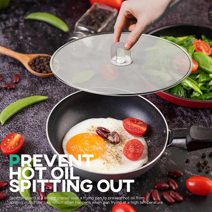 3-Piece Splatter Screen Set for Frying Pans, 13"/11.4"/9.8", Stainless Steel Grease Guard, Ultra-Fine Mesh Lid, Fold-Flat Design
