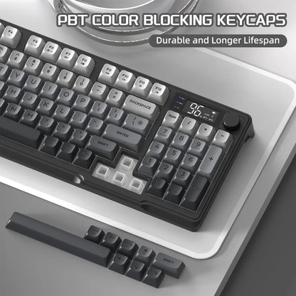M96 Wireless Keyboard and Mouse Set, Bluetooth&2.4G, Smart Screen, 96 Keys, RGB, Silent Keyboard Mouse Combo