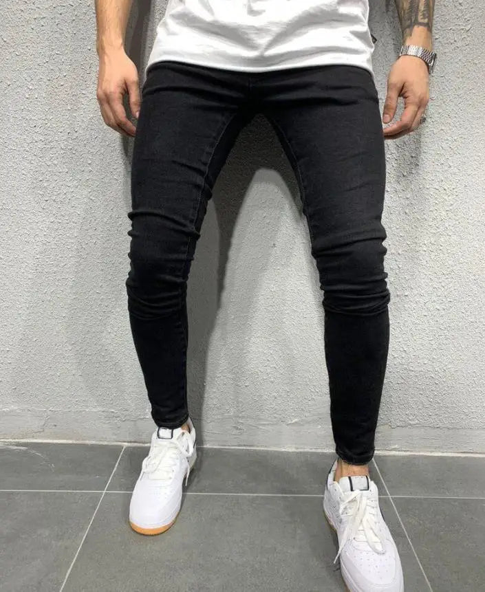 2025 New mbroidery Skinny Ripped Jeans Men Cotton Stretchy Hole Slim Fit Hip Hop Denim Pants Casual Jeans for Men Jogging Trouse