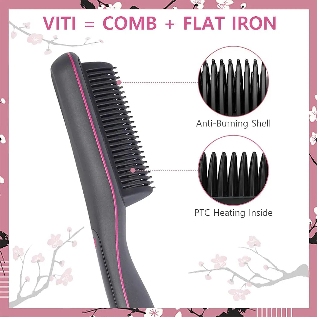 Hair Straightener Brush Iron Professional Hair Tools Straightening Comb LCD Hair Comb Wet And Dry Hair Straightener & Curler