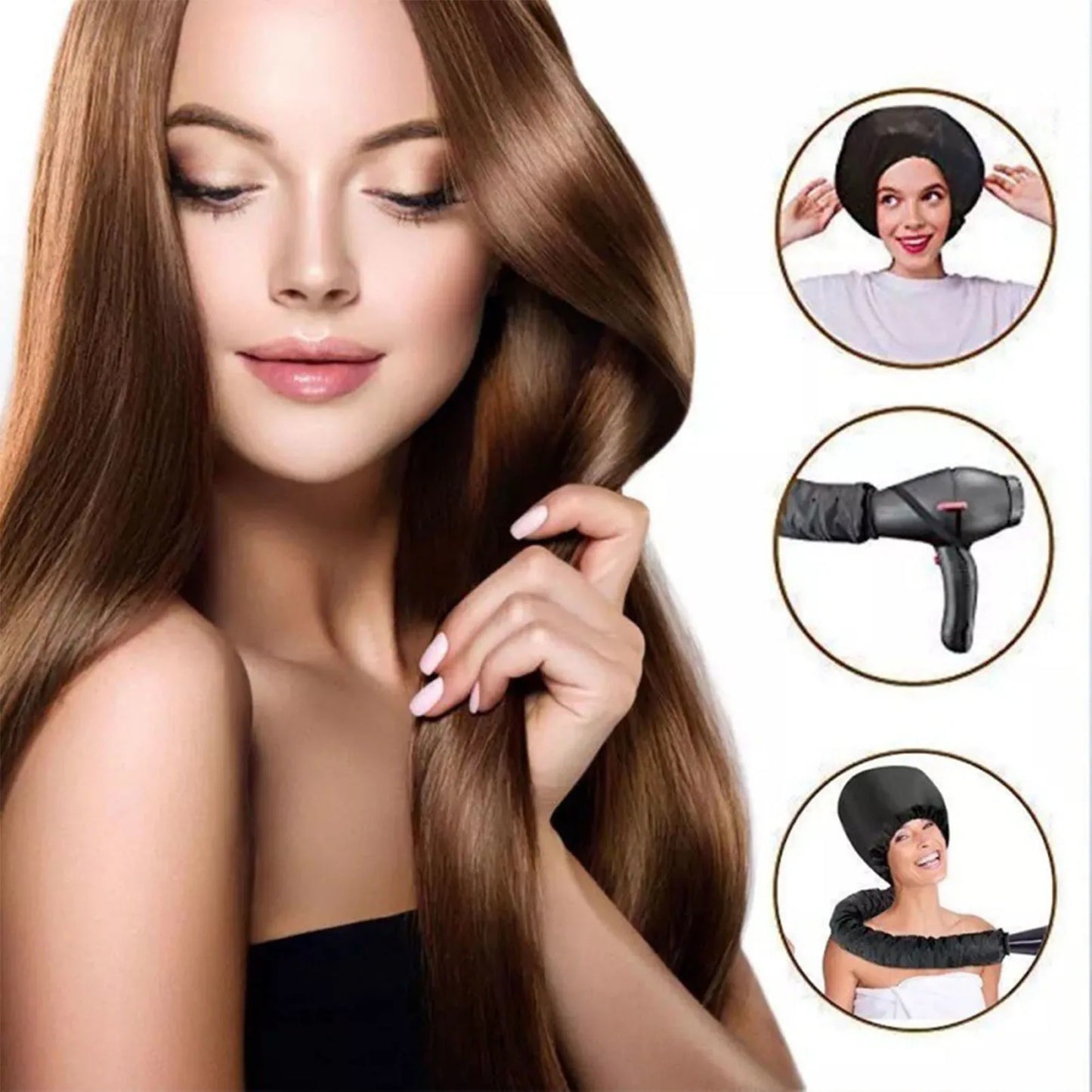 Hair Dryer Steamer Cap Reusable Styling Drying Hat Hair Care Dry Hair Cap for Hair Dryer Home Spa Salon Styling
