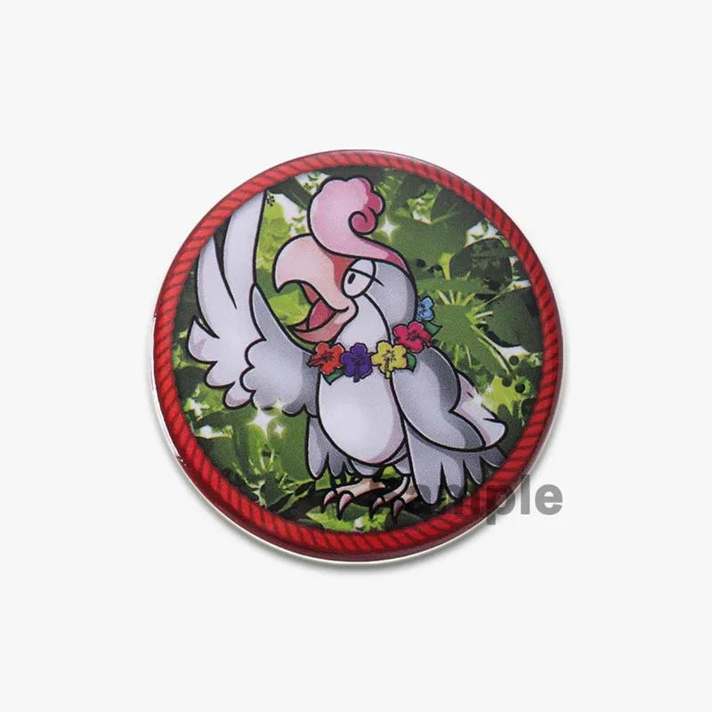 32/44/58mm Creative Round Animal Letter Pins Cartoon Character Funny