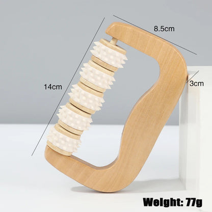 Wooden Massager Manual Roller Neck Back Waist Massage Tool Portable Meridian Dredging Massager Relax Leg Body Massage for Face