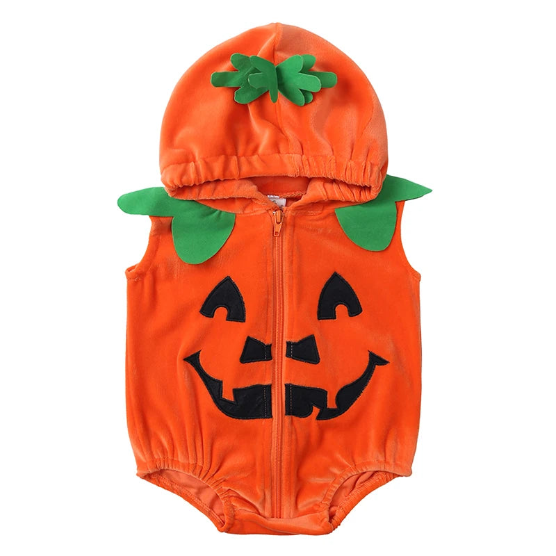 2026 Baby Halloween Rompers Infant Pumpkin Costume Newborn Cosplay 3pcs Onesie Suit New BornParty Clothing Suit