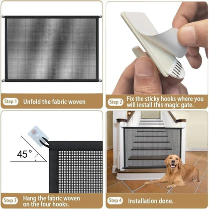 Dog Fence Dog Gate Ingenious Mesh For Indoor and Outdoor Safe Pet Dog gate Safety Enclosure Pet supplies baby safety gate