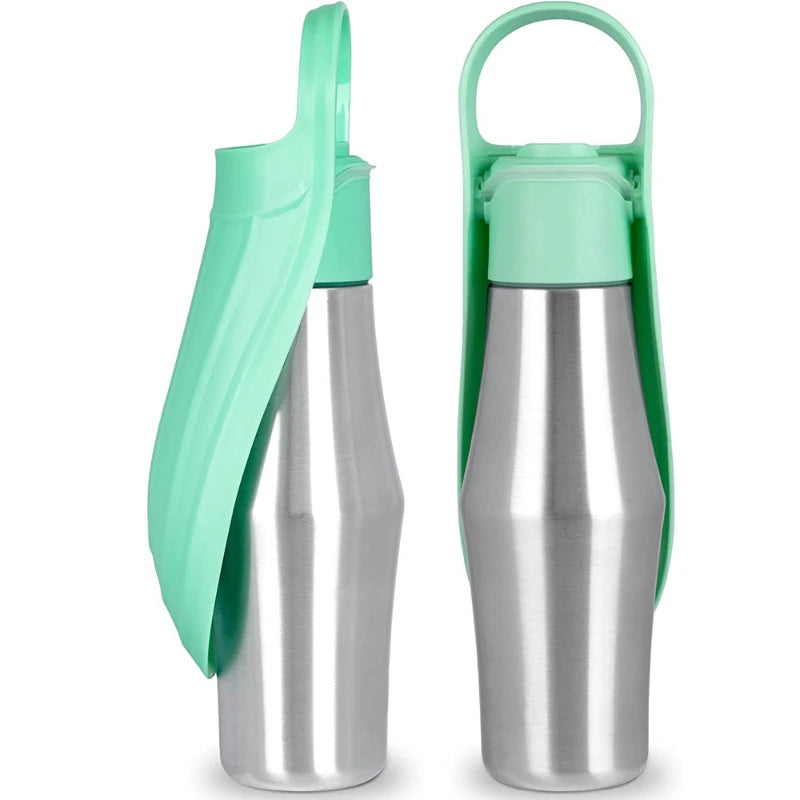 27oz Portable Pet Water Dispenser Dog Travel Bottle 2-in-1 Cat Puppy Drinking Fountain Outdoor Accessory