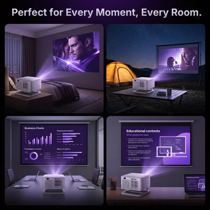 LYNCast Smart 4K Projector, AI Picture Enhancement, X4AR, Android14, WIFI6, BT5.4, Home Theater, Perfect for TV Series, Movies, Gaming, Anime, Sports, K-Dramas, Concerts, Portable Projector