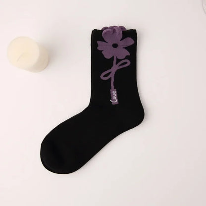 New Women Socks Korean Style Flower Trend Casual Cotton Socks Girls Frilly Ruffle Cute Sweet Breathable Kawaii Crew Socks Girls