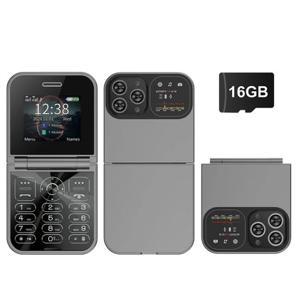 SERVO Classic Small Flip Mobile Phone 2G Dual SIM Card Blacklist Speed Dial 2.0" Screen 180° Fold Button Cellphones New Upgrade