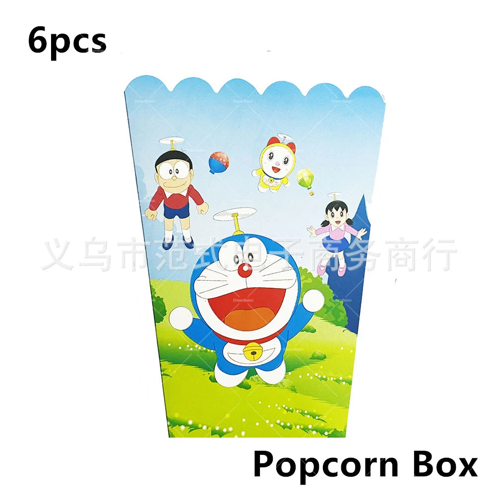 Doraemoned Balloons Cartoon Blue Jingle Cat Party Decoration Supplies Happy Birthday Banner Disposable Tableware Kid Cake Topper