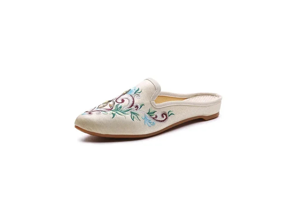 Embroidered Wedge Slippers | Vintage Boho-Style Sandals | Women's Casual Streetwear Footwear