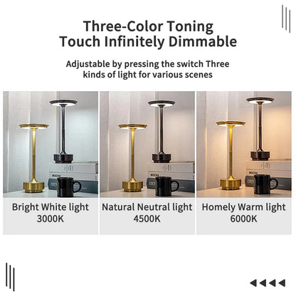 Wireless Table Lamp for Bedroom USB Rechargeable Touch Lamp Candle Creative Lamps Room Decoration Desk Lamp