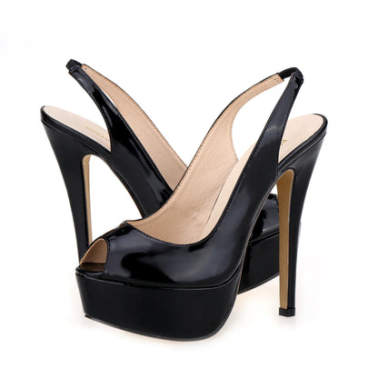Women Pumps Stilettos 14CM Platform Stripper High Heels Sexy Open Toe Sandals Gladiator Party Dress Wedding Shoes Large Size 44