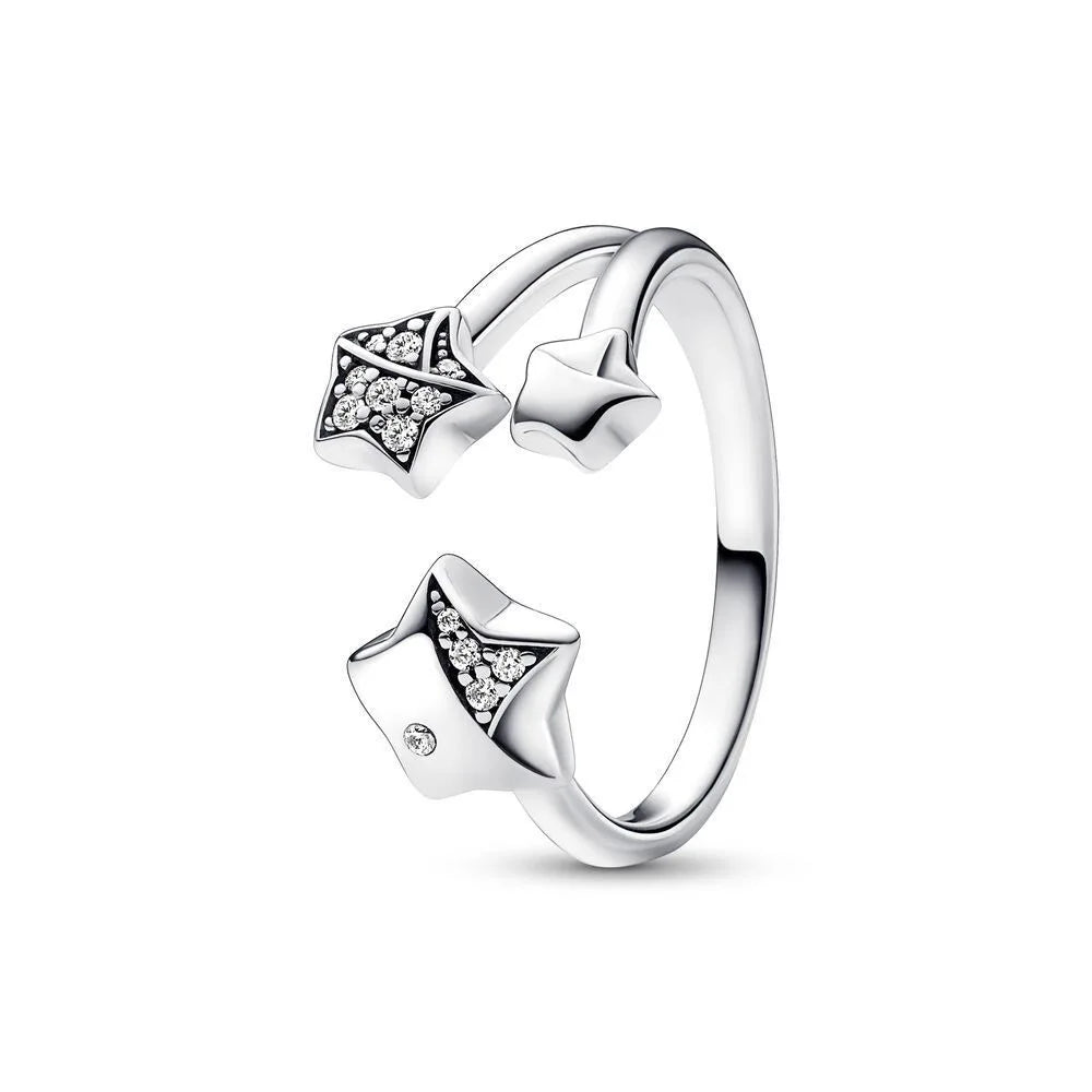 925 Sterling Silver Red Luminous firefly Heart Stone Snowflake Daisy Ring Rings Wedding Fashion Fine Jewelry For Mother Day