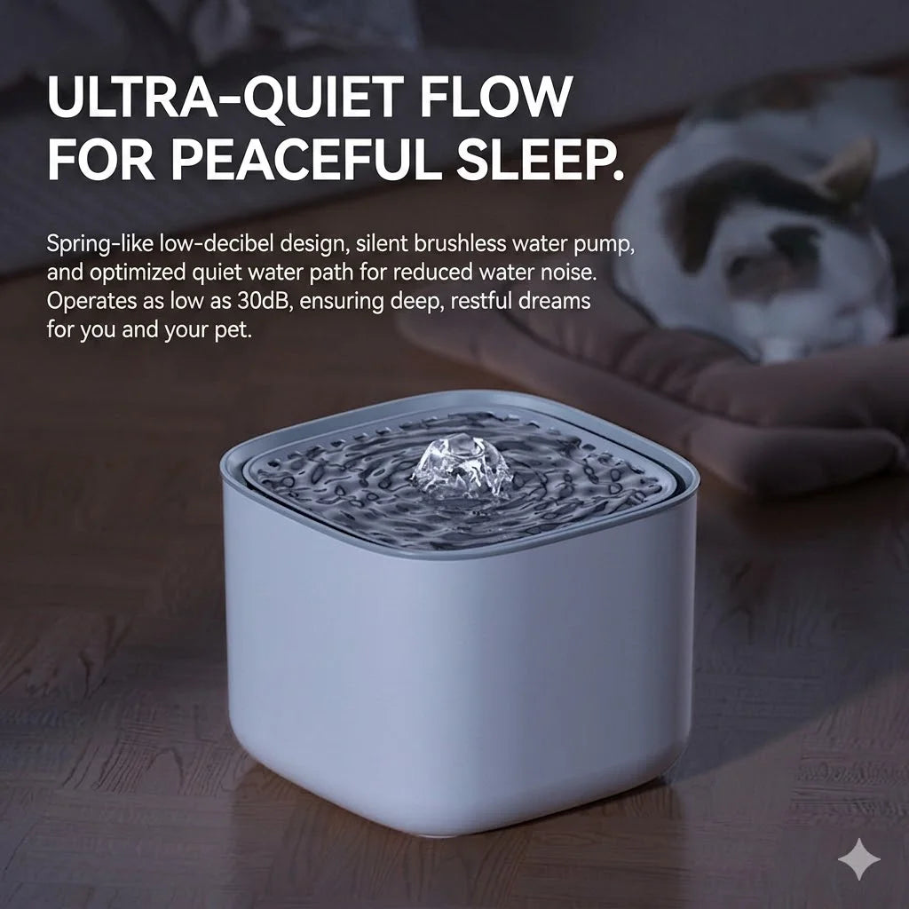3L Cat Water Fountain Auto Recirculate PP Material Large Capacity USB Electric Mute Cats Water Dispenser for Cat to Drink Water