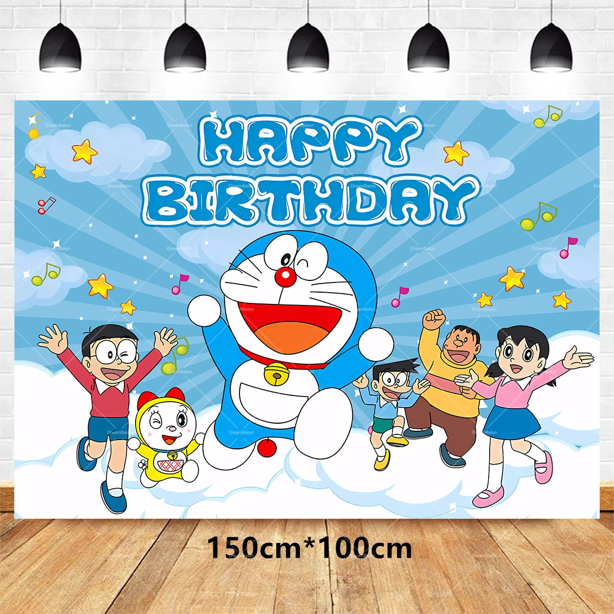 Doraemoned Balloons Cartoon Blue Jingle Cat Party Decoration Supplies Happy Birthday Banner Disposable Tableware Kid Cake Topper