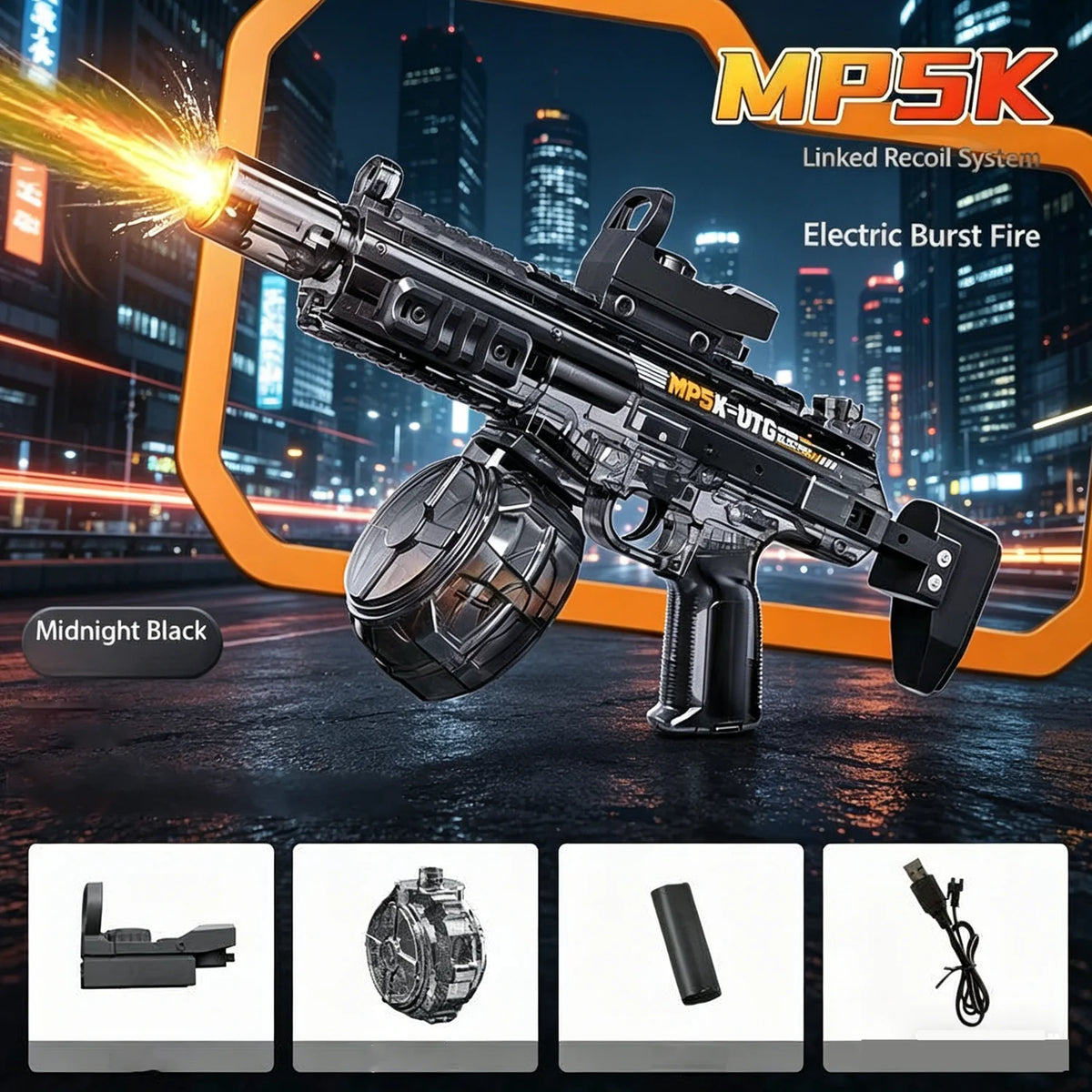 New MP5K Simulation Fire Electric Water Guns for Large Capacity Automatic Continuous Water Gun Adults Summer Outdoor Toys