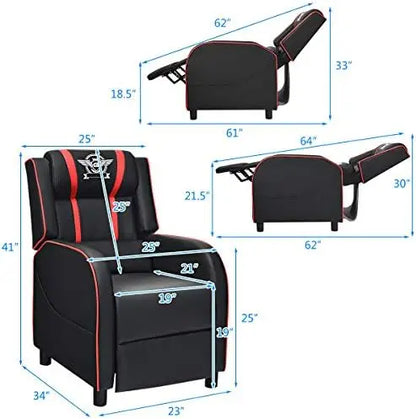 （Local US Inventory）Adjustable Massage Gaming Recliner Chair for Adults Ergonomic Leather Lounge a with Footrest Remote Control