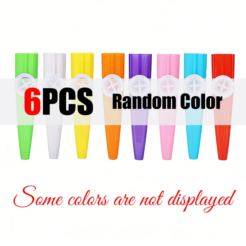 6-18PCS Random Mix Colors Plastic Kazoo Whistle Portable Harmonica Flute Instrument Bulk Items Festival Party Gift Souvenirs ZYF