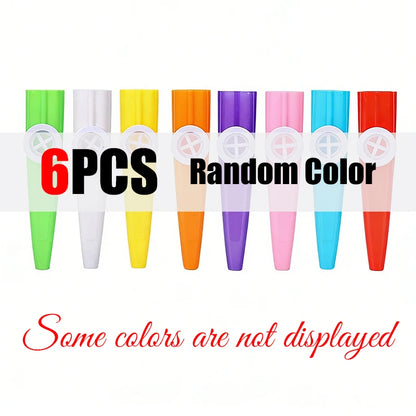 6-18PCS Random Mix Colors Plastic Kazoo Whistle Portable Harmonica Flute Instrument Bulk Items Festival Party Gift Souvenirs ZYF