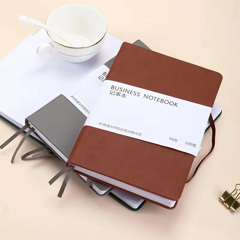A5 Hard Cover Business Elastic Notepad Dot Grid Pages Korean Stationery Back To School Notebooks and Journals Office Stationery