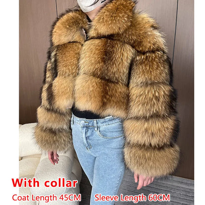 2026 Maomaokong Super Hot Winter Women Luxury Thick Real Raccoon Fur Coat Natural Fox Fur Jacket Plus Size Jackets Female Vest